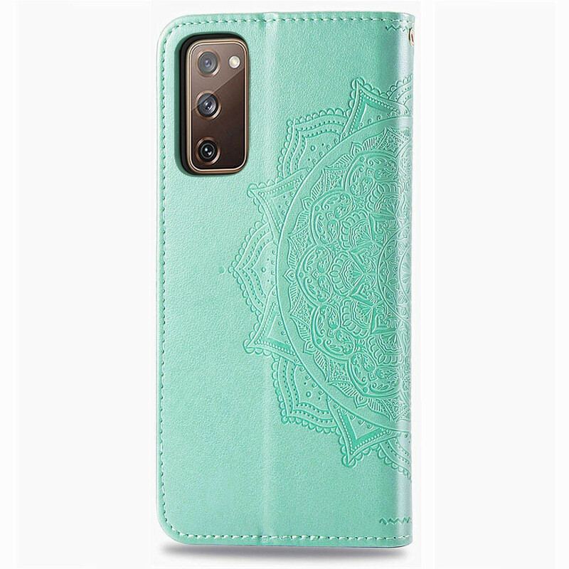 Capa De Couro Para Samsung Galaxy S20 FE Mandala Idade Média