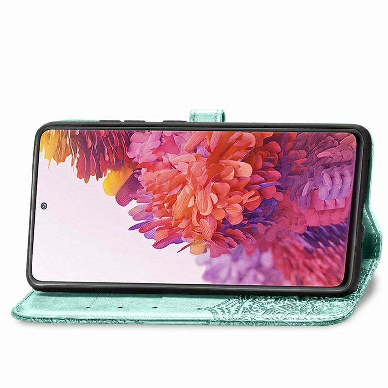 Capa De Couro Para Samsung Galaxy S20 FE Mandala Idade Média