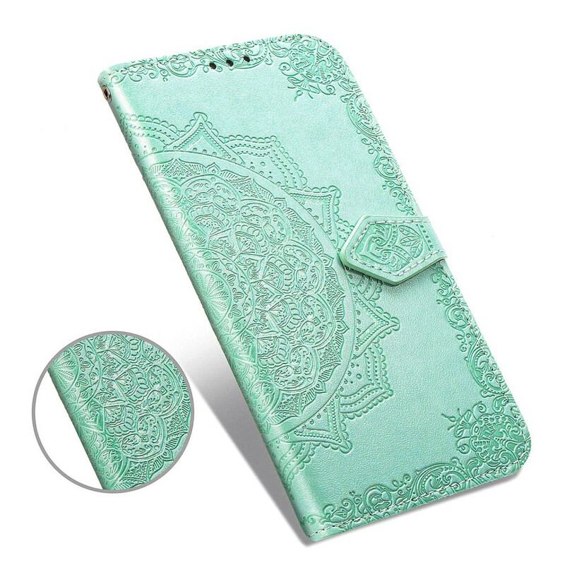 Capa De Couro Para Samsung Galaxy S20 FE Mandala Idade Média