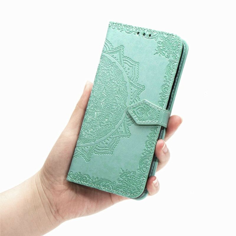 Capa De Couro Para Samsung Galaxy S20 FE Mandala Idade Média