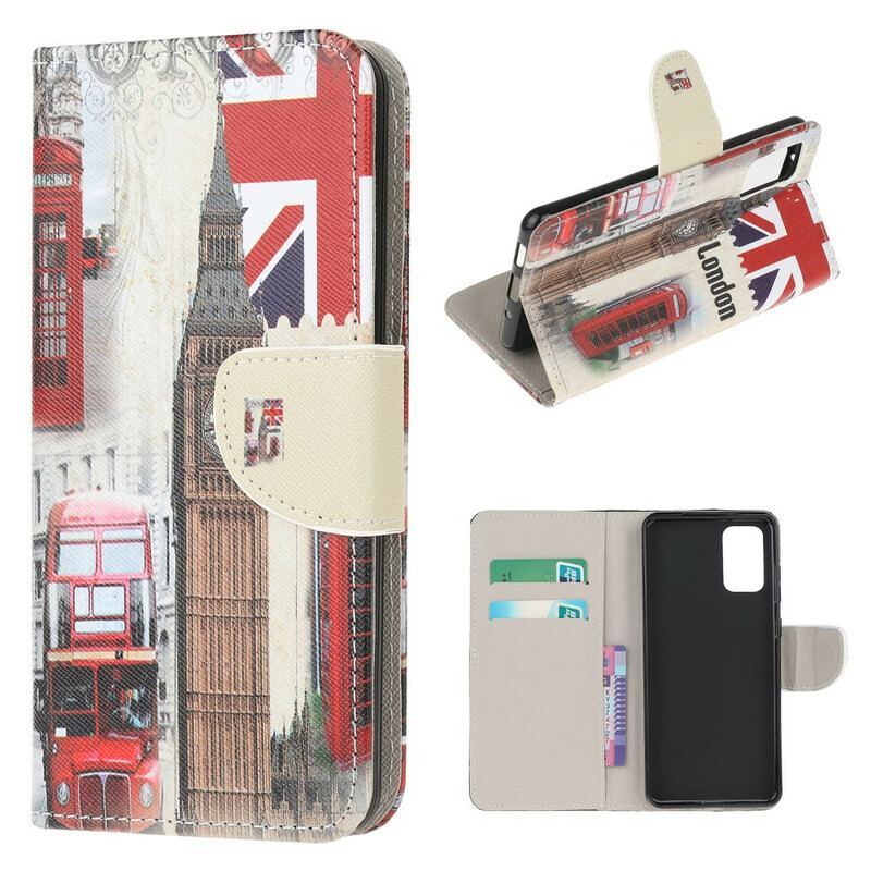 Capa De Couro Para Samsung Galaxy S20 FE Vida Em Londres