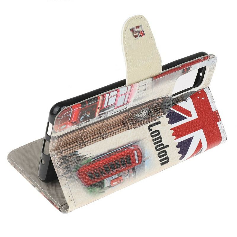Capa De Couro Para Samsung Galaxy S20 FE Vida Em Londres