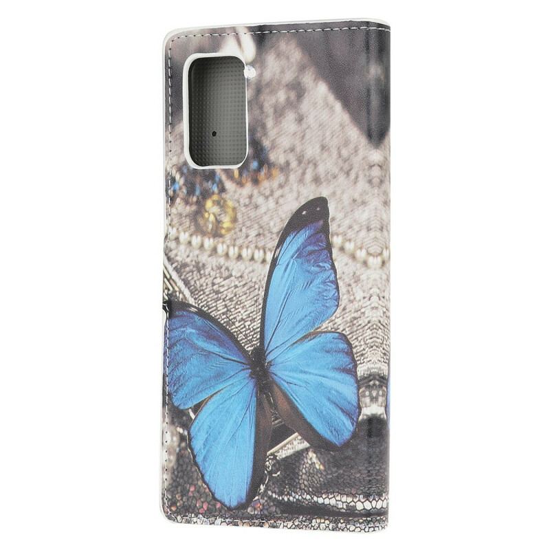 Capa Em Pele Para Samsung Galaxy S20 FE Borboletas