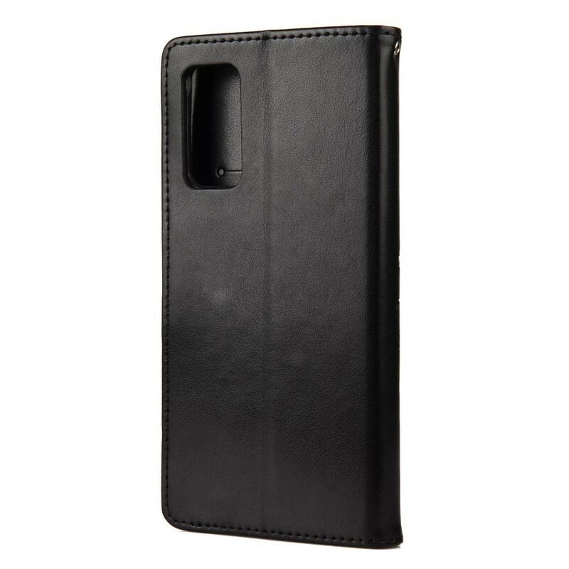 Capa Em Pele Para Samsung Galaxy S20 FE Estampa De Borboletas