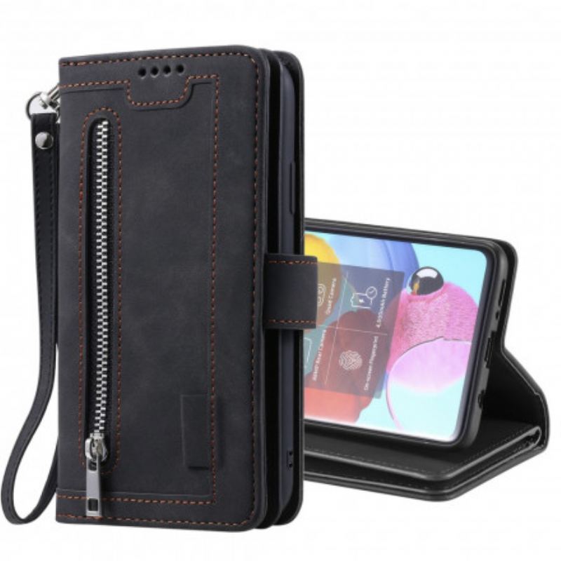 Capa Flip Para Samsung Galaxy S20 FE Contornos Reforçados Com Couro Sintético Em Dois Tons