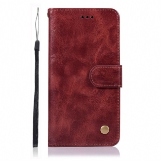 Capa Flip Para Samsung Galaxy S20 FE De Cordão Efeito De Couro Vintage Com Tiras