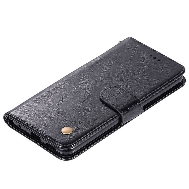 Capa Flip Para Samsung Galaxy S20 FE De Cordão Efeito De Couro Vintage Com Tiras