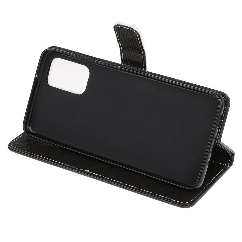 Capa Flip Para Samsung Galaxy S20 FE Lobo No Inverno Com Cordão