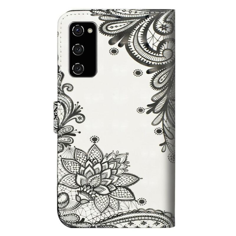Capa Flip Para Samsung Galaxy S20 FE Renda Chique