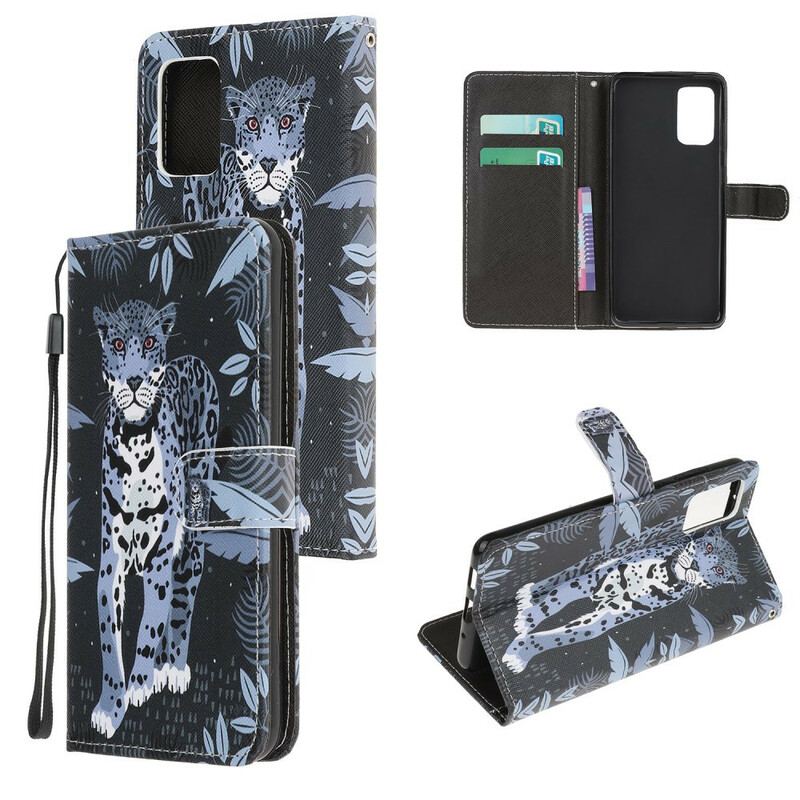 Capa Folio Para Samsung Galaxy S20 FE De Cordão Leopardo Strappy