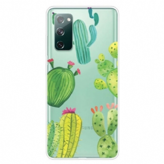 Capa Para Samsung Galaxy S20 FE Cactos Aquarela