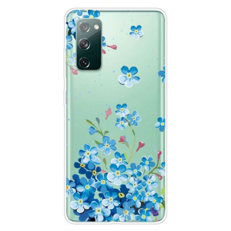 Capa Para Samsung Galaxy S20 FE Flores Azuis