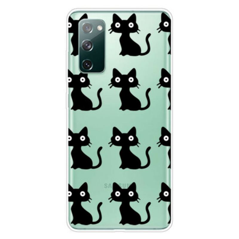 Capa Para Samsung Galaxy S20 FE Vários Gatos Pretos