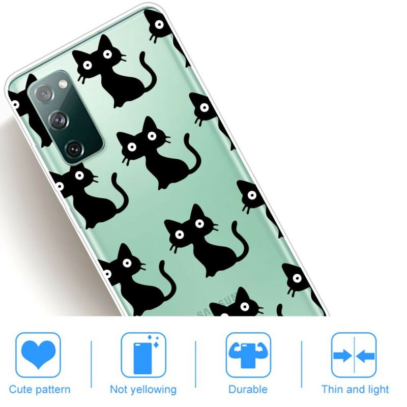 Capa Para Samsung Galaxy S20 FE Vários Gatos Pretos