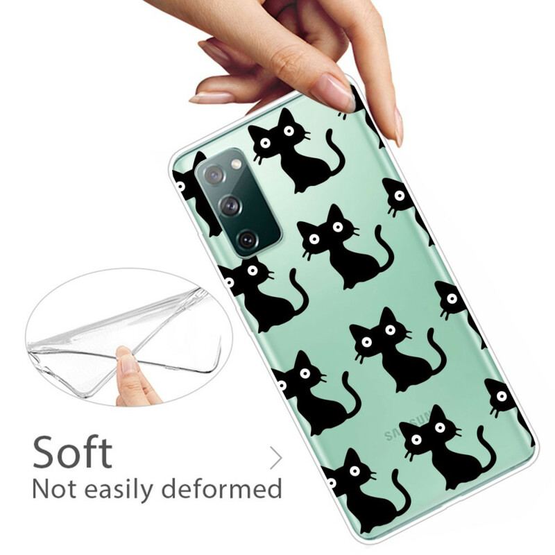 Capa Para Samsung Galaxy S20 FE Vários Gatos Pretos
