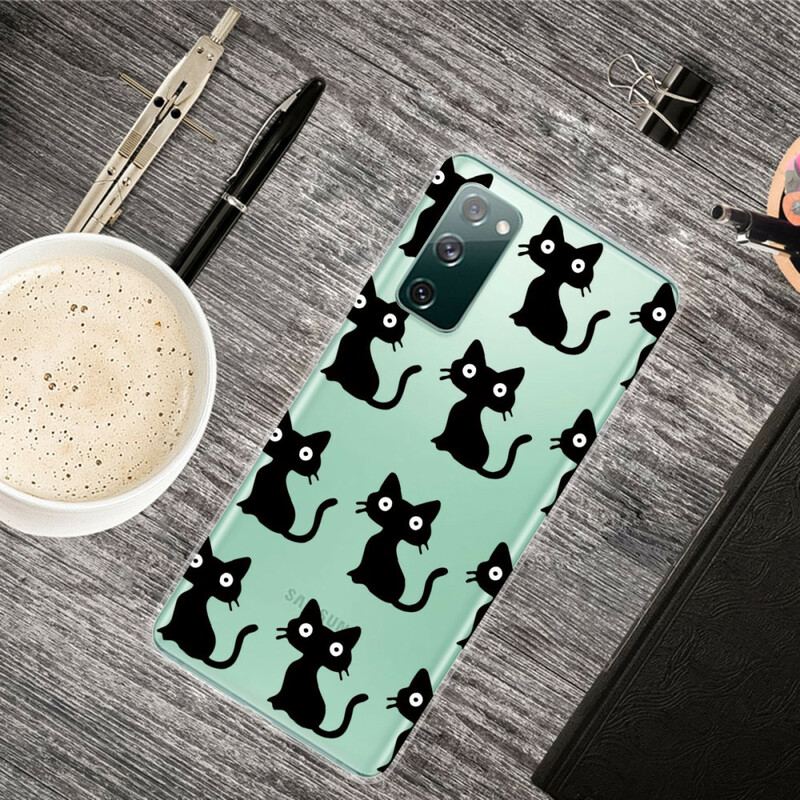 Capa Para Samsung Galaxy S20 FE Vários Gatos Pretos