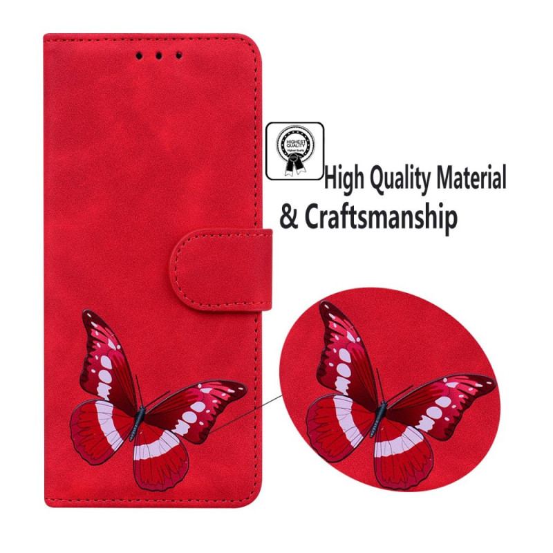 Capa De Couro Para Oppo Reno 8 Pro Borboleta