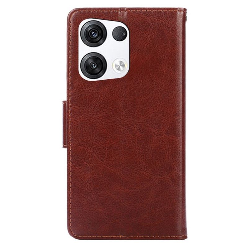 Capa Flip Para Oppo Reno 8 Pro Couro Sintético Retrô