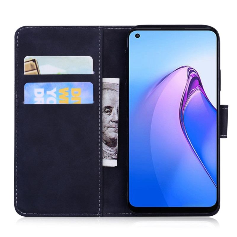Capa Flip Para Oppo Reno 8 Pro Pegada De Tigre