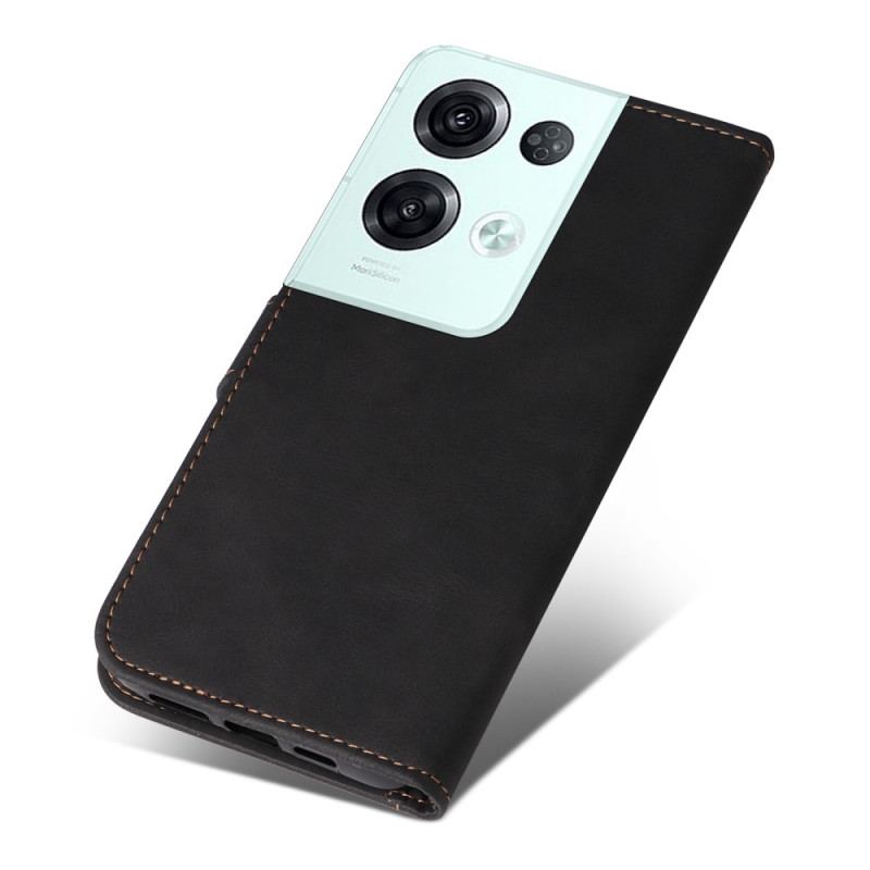 Capa Folio Para Oppo Reno 8 Pro De Cordão Cinta Tricolor