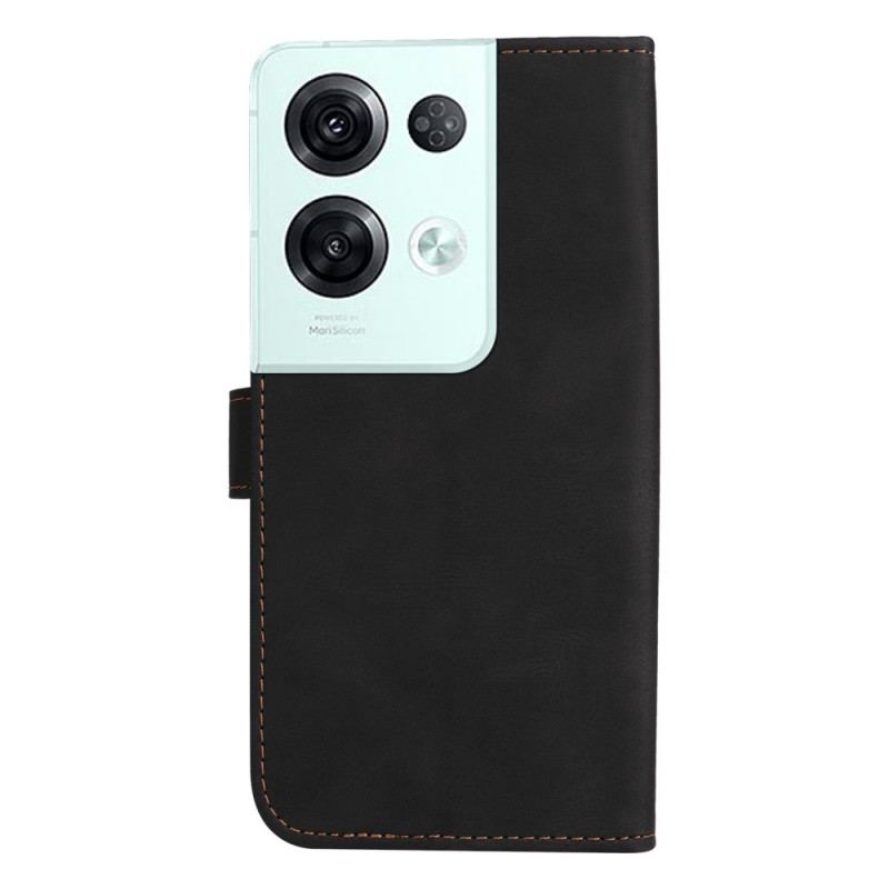 Capa Folio Para Oppo Reno 8 Pro De Cordão Cinta Tricolor