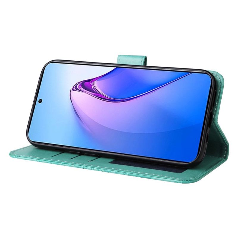 Capa Folio Para Oppo Reno 8 Pro De Cordão Girassol Strappy