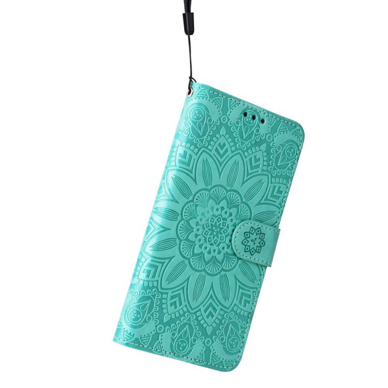 Capa Folio Para Oppo Reno 8 Pro De Cordão Girassol Strappy