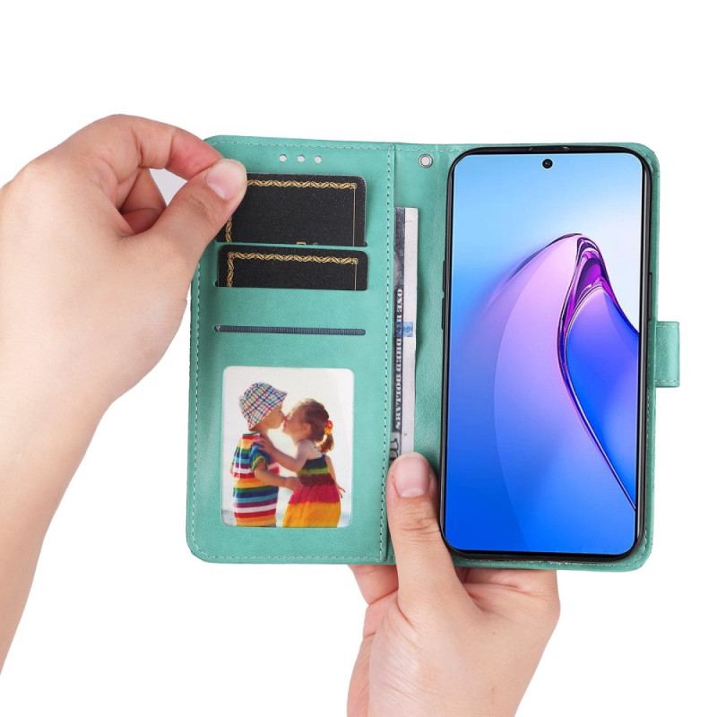 Capa Folio Para Oppo Reno 8 Pro De Cordão Girassol Strappy