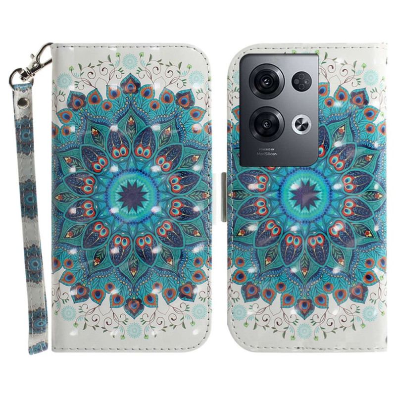 Capa Folio Para Oppo Reno 8 Pro De Cordão Mandala Strappy