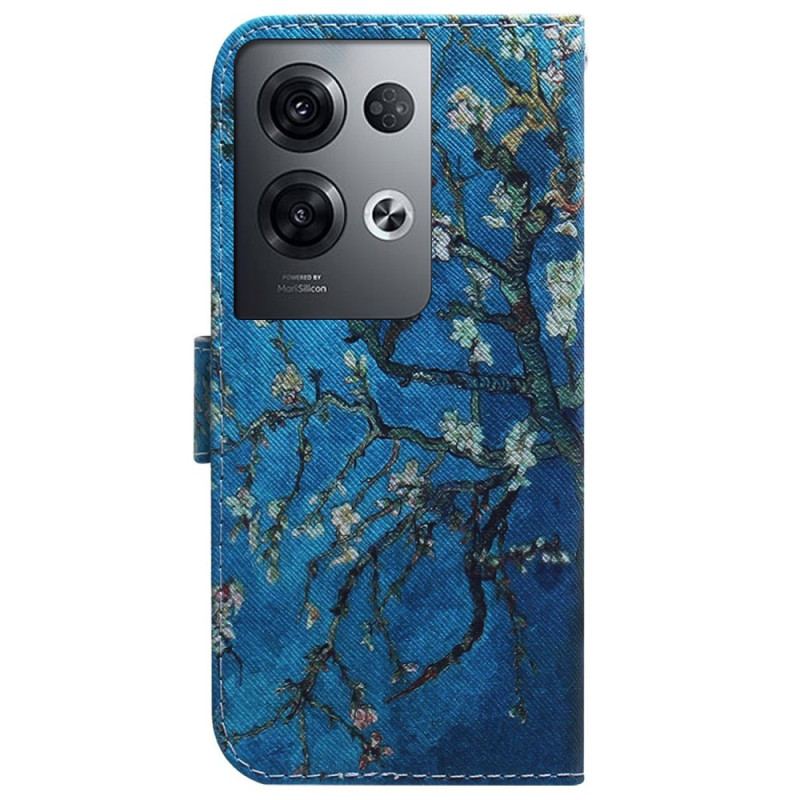 Capa Folio Para Oppo Reno 8 Pro Ramos Floridos