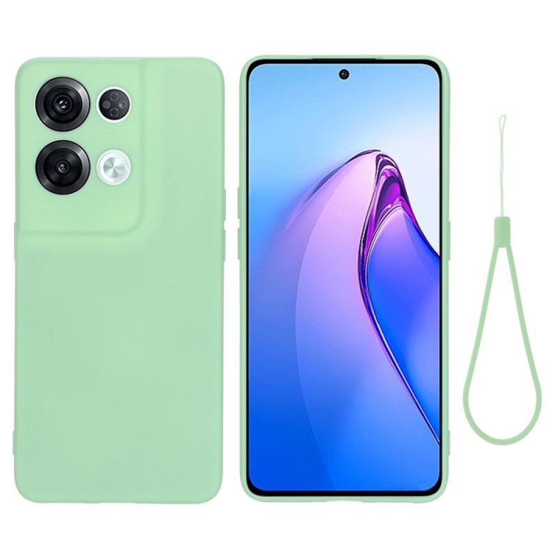 Capa Para Oppo Reno 8 Pro De Cordão Tiras De Silicone Líquido