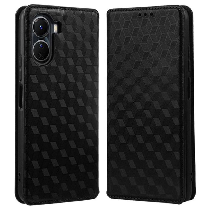 Capa De Celular Para Vivo Y16 Flip Textura 3d