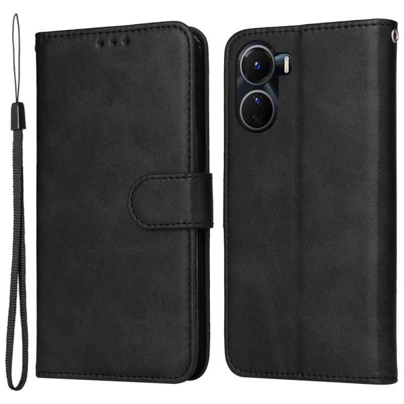 Capa De Couro Para Vivo Y16 De Cordão Simples Com Alça