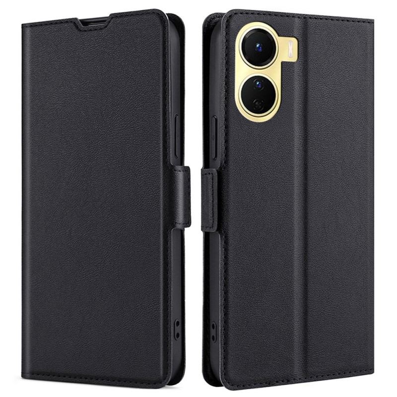 Capa De Couro Para Vivo Y16 Fecho Duplo Finesse