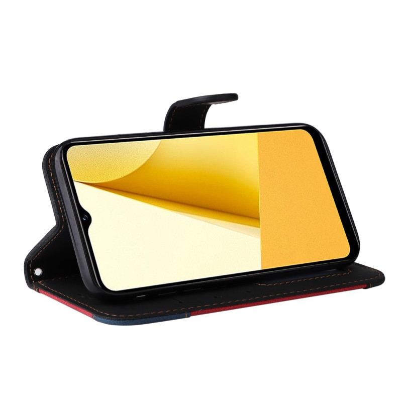 Capa Flip Para Vivo Y16 De Cordão Cinta Tricolor