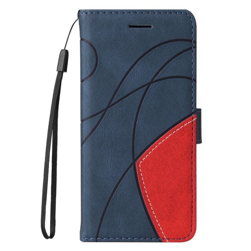 Capa Flip Para Vivo Y16 De Cordão Correia De Dois Tons