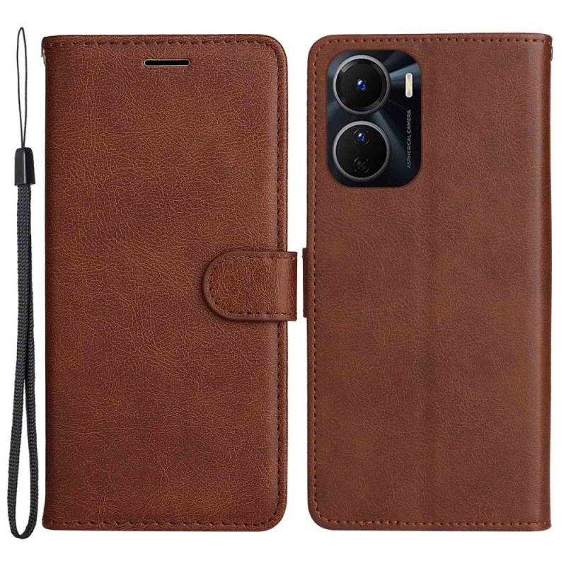Capa Flip Para Vivo Y16 De Cordão Estilo De Couro Com Tiras
