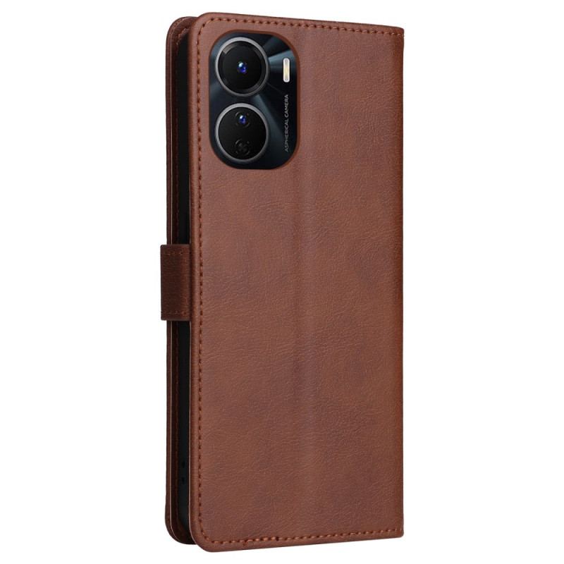 Capa Flip Para Vivo Y16 De Cordão Estilo De Couro Com Tiras