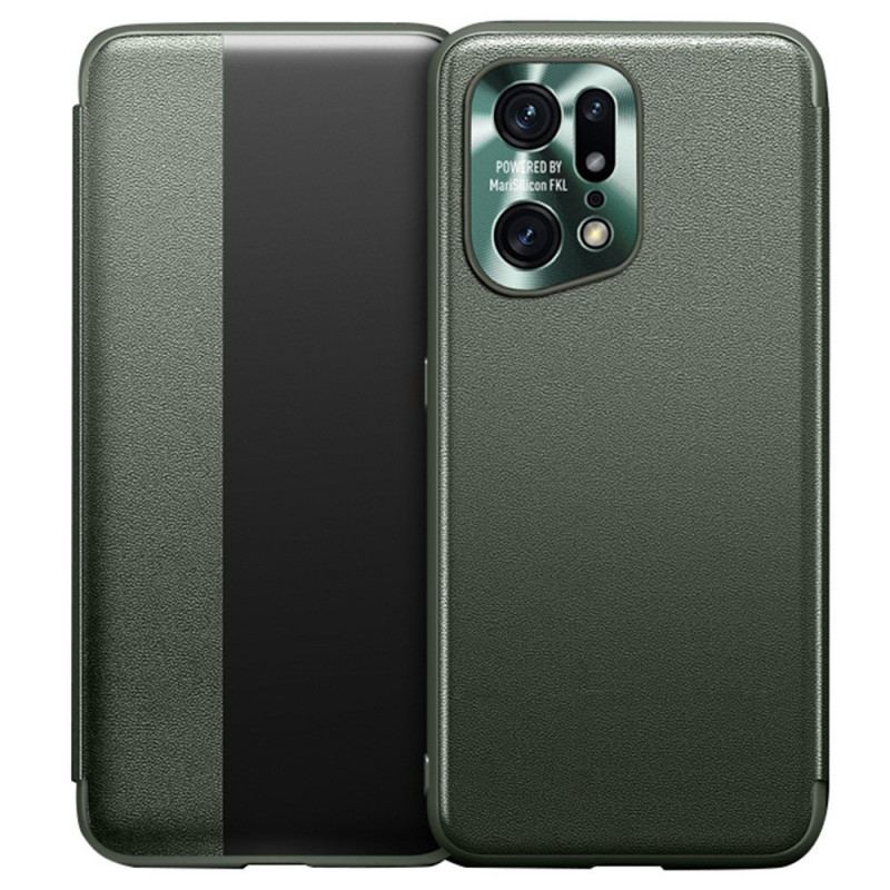 Capa De Celular Para Oppo Find X5 Pro Couro Sintético