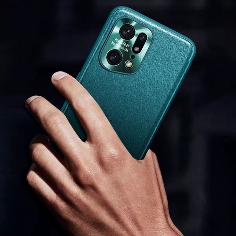 Capa De Celular Para Oppo Find X5 Pro Couro Sintético