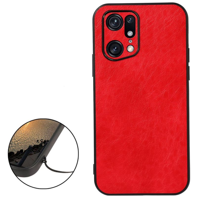 Capa De Celular Para Oppo Find X5 Pro Couro Sintético Texturizado