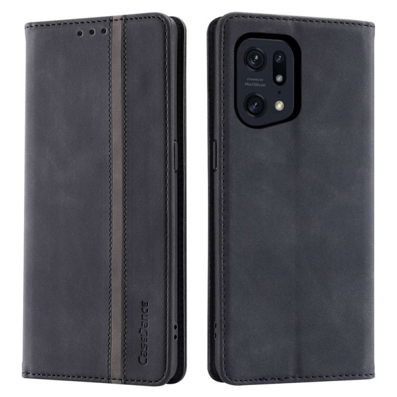 Capa De Celular Para Oppo Find X5 Pro Flip Couro Sintético Casedance