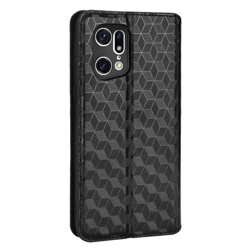 Capa De Celular Para Oppo Find X5 Pro Flip Efeito Couro Diamante 3d