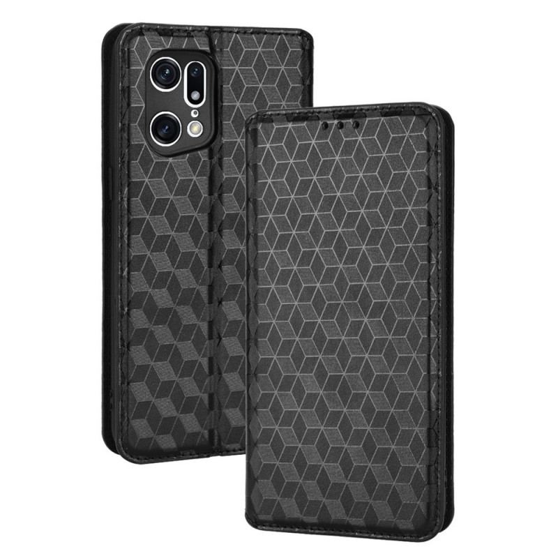 Capa De Celular Para Oppo Find X5 Pro Flip Efeito Couro Diamante 3d