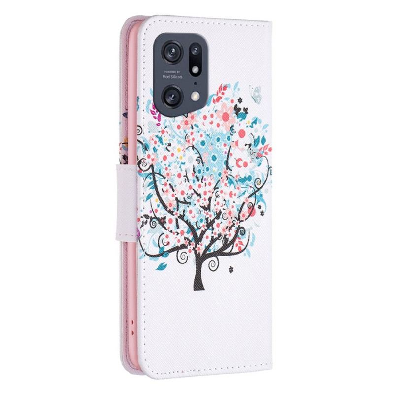 Capa Flip Para Oppo Find X5 Pro Árvore Florida