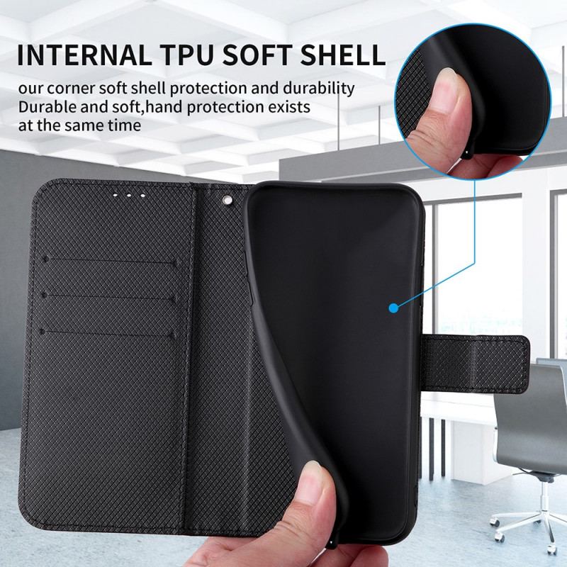 Capa Flip Para Oppo Find X5 Pro De Cordão Couro Falso Estiloso Com Tiras