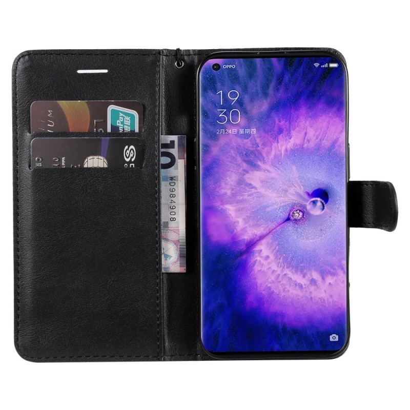 Capa Flip Para Oppo Find X5 Pro De Cordão Simples Com Alça