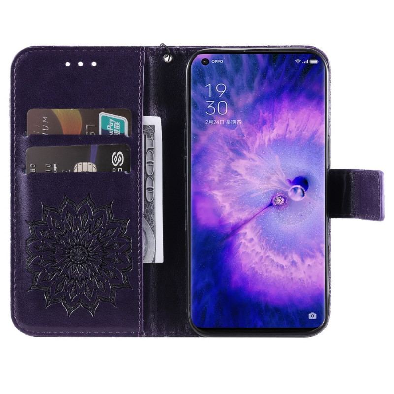 Capa Flip Para Oppo Find X5 Pro De Cordão Tanga Sol