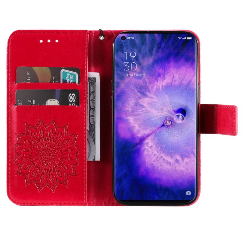 Capa Flip Para Oppo Find X5 Pro De Cordão Tanga Sol