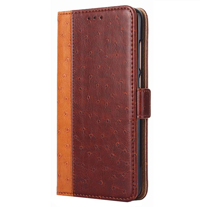 Capa Flip Para Oppo Find X5 Pro Textura De Pele De Avestruz Bicolor
